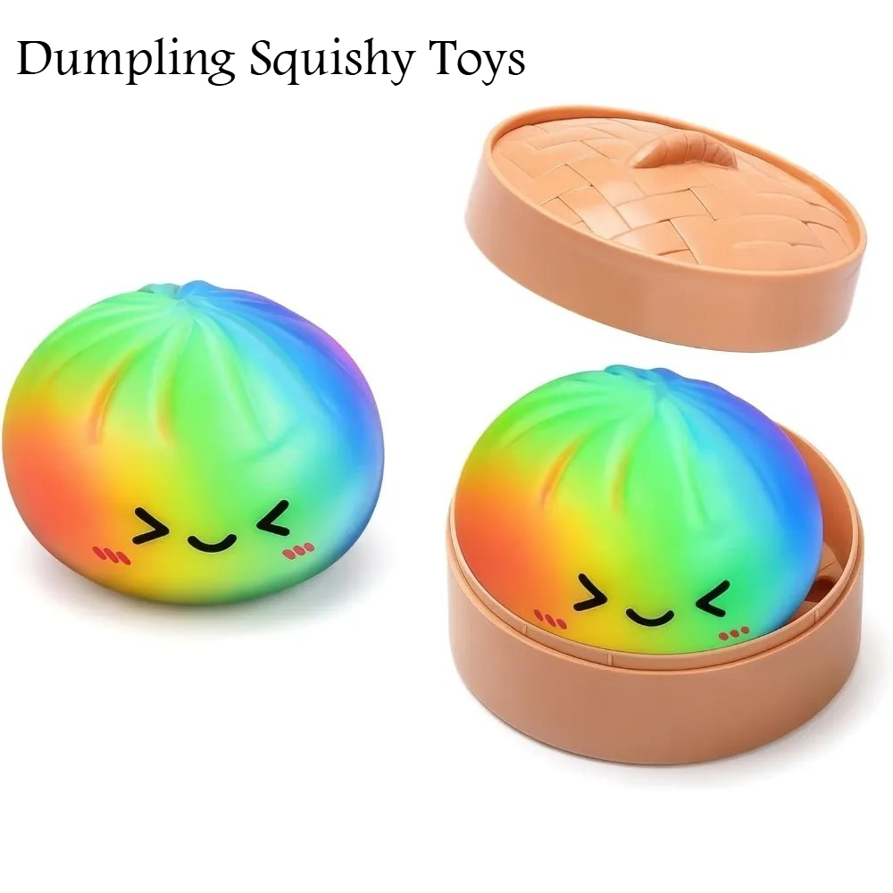 Kids Toys Dumplings - 레인보우 만두 스퀴시 장난감 TPR 슬로우