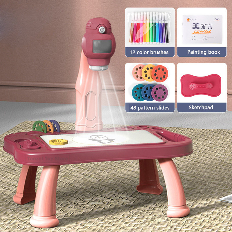 Kids Toys Drawing - 스마트 프로젝터 어린이 페인팅 테이블 세트