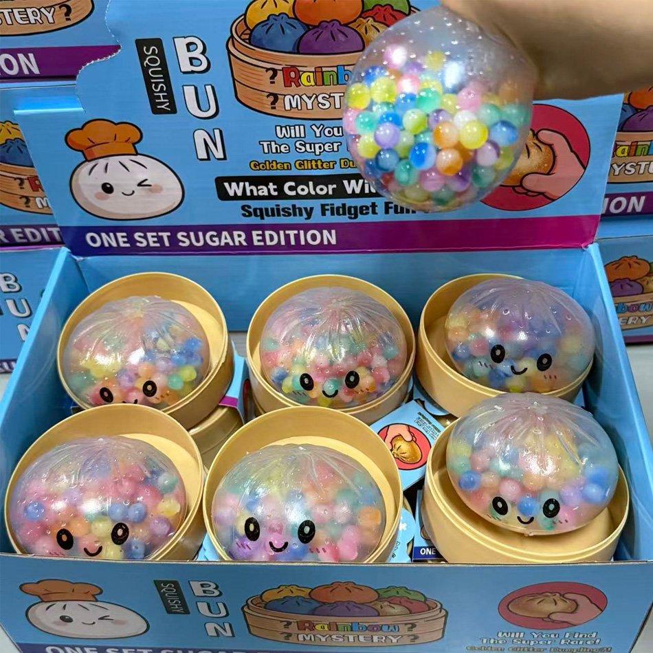 Kids Toys Dumplings - 무지개 만두 모양 비즈 감각 스퀴즈