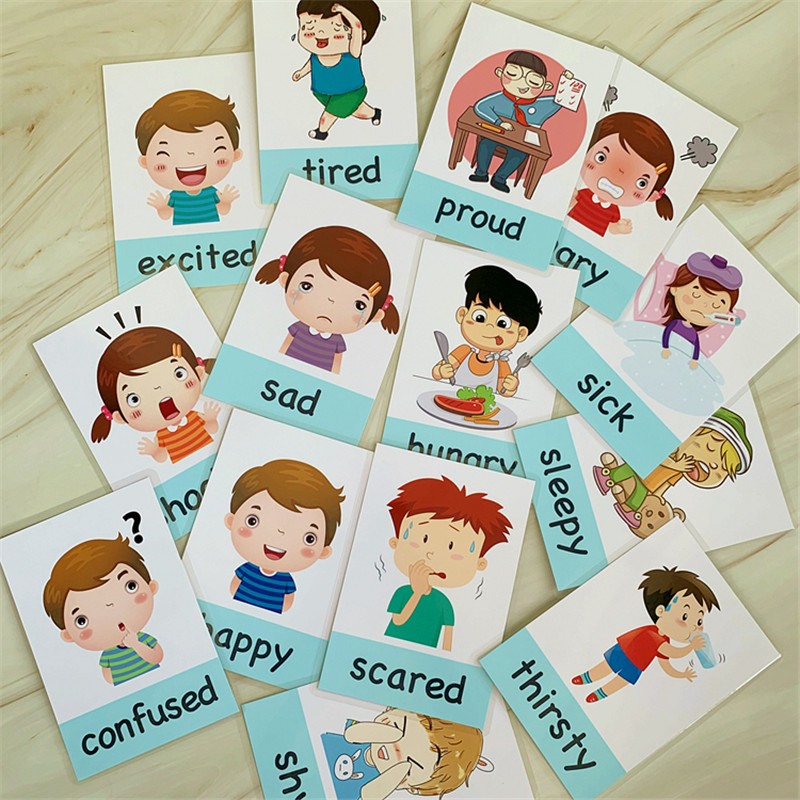 몬테소리 아기 영어 학습 카드, 만화 감정 플래시 카드 - Educational Flash Card 리뷰 및 가격