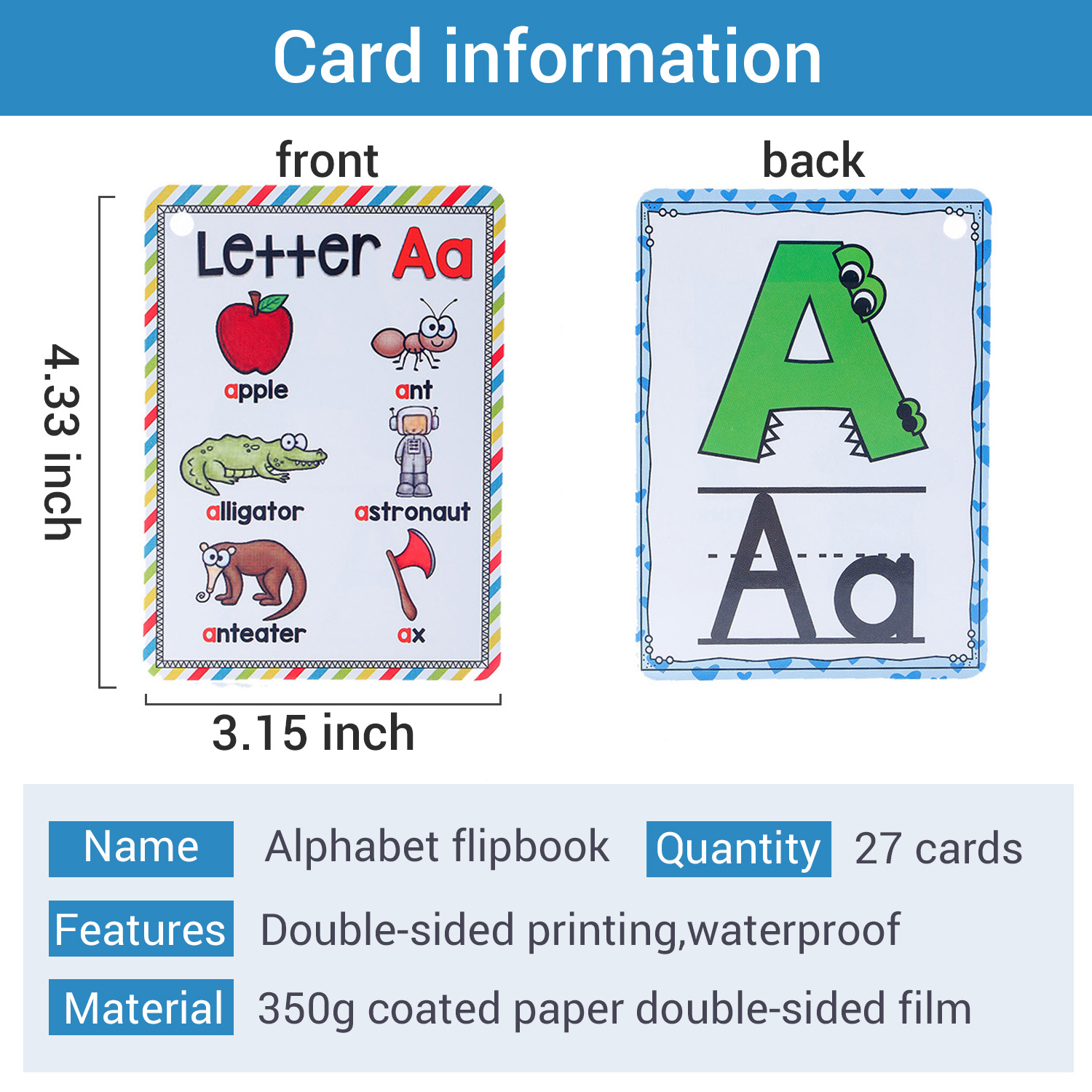 Bview 아트 영어 26 글자 알파벳 파닉스 포켓 플 - Educational Flash Card 리뷰 및 가격
