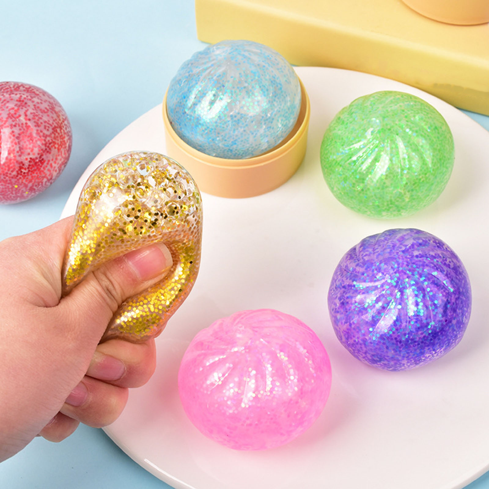새로운 12개 세트 글리터 만두 스퀴시 박스 포함 만두 - Kids Toys Dumplings 리뷰 및 가격