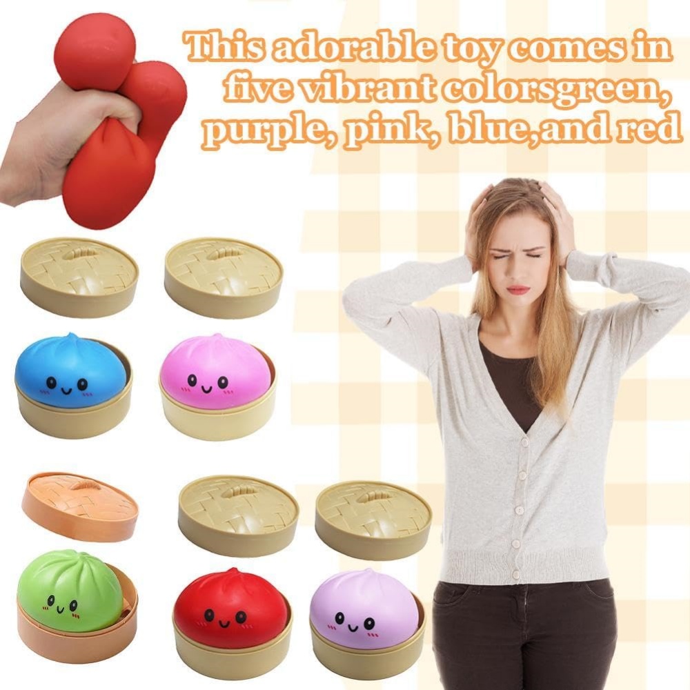 대형 만두 모양 스트레스 볼, 다채로운 스퀴시 빵 모양 - Kids Toys Dumplings 리뷰 및 가격
